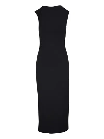 Veronica Beard Christa Halterneck Midi Dress In Black