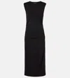 Veronica Beard Baxter Ruched Midi Dress In Black