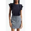 Veronica Beard Bea Ruffle Pima Cotton T-shirt