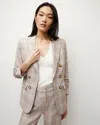 Veronica Beard Beacon Linen Dickey Jacket In Khaki Multi