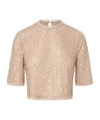 Veronica Beard Beaded Embellished Top In Brown