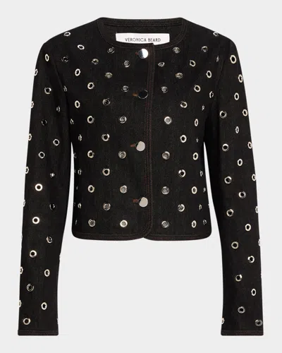 Veronica Beard Beale Grommet Jacket In Washed Black