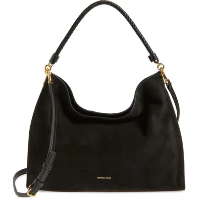 Veronica Beard Beard Vida Suede Shoulder Bag In Black