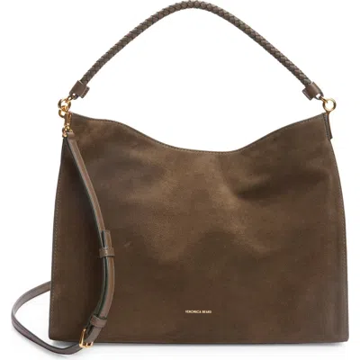 Veronica Beard Beard Vida Suede Shoulder Bag In Green