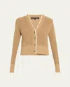 Veronica Beard Beatrice Cardigan In Stone Khaki