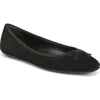 Veronica Beard Beatrix Suede Bow Ballerina Flats In Black