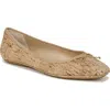 Veronica Beard Beatrix Leather Bow Ballerina Flats In Natural