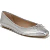 Veronica Beard Beatrix Metallic Leather Ballerina Flats In Silver