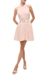 Veronica Beard Beau Sleeveless Linen Mini Dress In Pink Shell