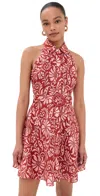 Veronica Beard Beau Floral Sleeveless Linen Shirtdress In Dark Persimmon Multi