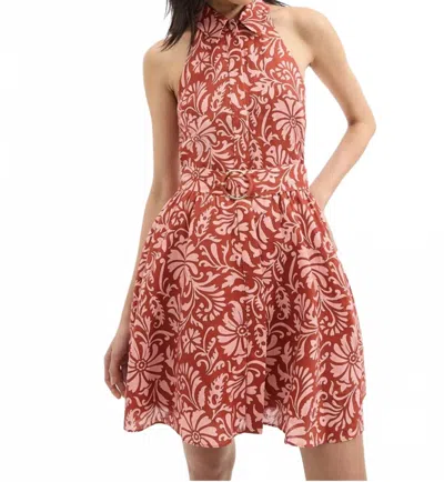 Veronica Beard Beau Dress In Dark Persimmon In Red