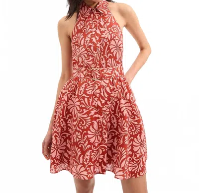 Veronica Beard Beau Linen Dress In Dark Persimmon