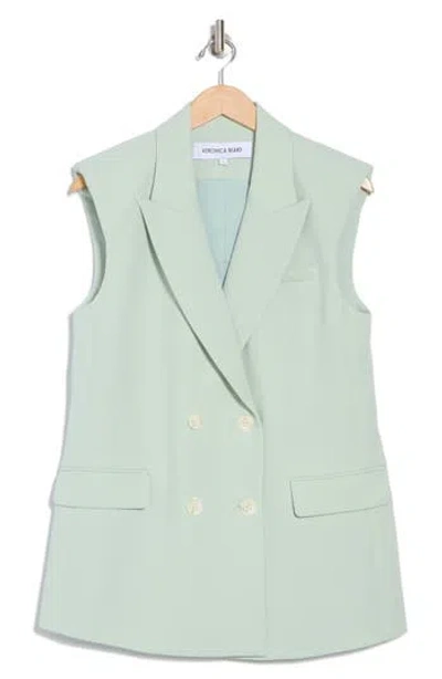 Veronica Beard Becca Double Breasted Vest In Green