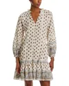 Veronica Beard Belissa Printed Cotton-blend Mini Dress In Multi