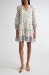 Veronica Beard Belissa Printed Cotton-blend Mini Dress In White