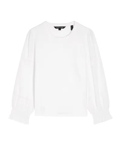Veronica Beard Bellamie Lace-trim Stretch-cotton Top In Neutral