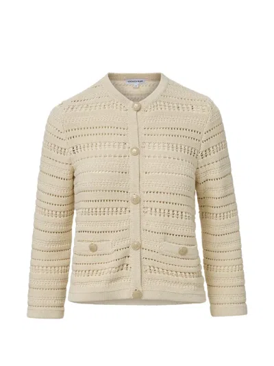 Veronica Beard Bellingham Open-knit Cardigan In Neutral