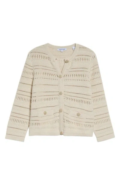 Veronica Beard Bellingham Pointelle Cardigan In Neutral