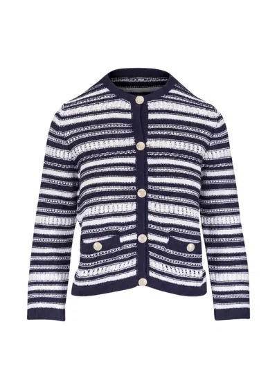 Veronica Beard Bellingham Striped Button-up Cardigan In Multi