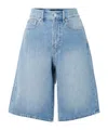 Veronica Beard Belt Loop Denim Shorts In Blue