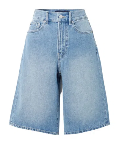 Veronica Beard Belt Loop Denim Shorts In Blue
