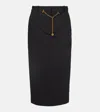 Veronica Beard Belted Wool Pencil Skirt In Black