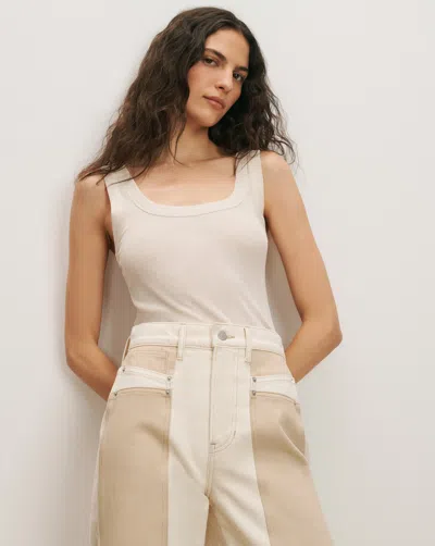 Veronica Beard Belvedere Knit Tank Top In Sand