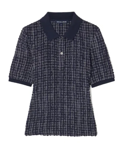 Veronica Beard Benedetta Checked Seersucker Polo Shirt In Multi