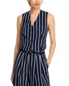 Veronica Beard Bennet Stripe Vest In Navy/white