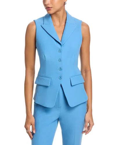 Veronica Beard Benny Peak Lapel Vest In Blue