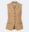 Veronica Beard Benny Single-breasted Vest In Brown