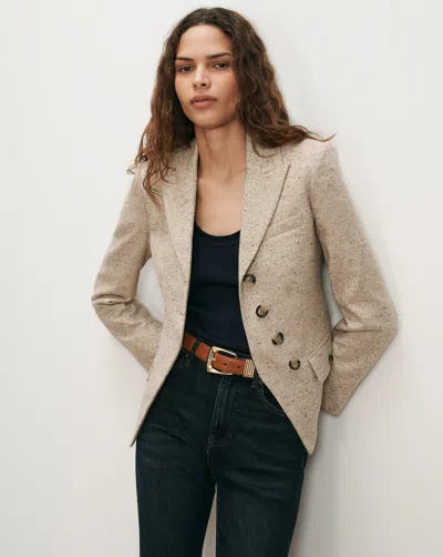 Veronica Beard Benny Tailored Jacket In Almond Melange
