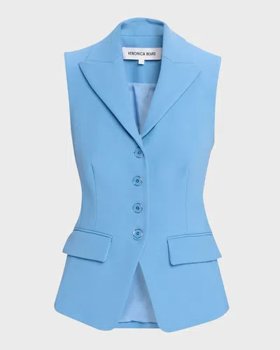 Veronica Beard Benny Single-breasted Vest In Blue