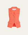 Veronica Beard Benny Tailored Vest In Persimmon