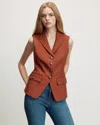 Veronica Beard Benny Tailored Vest In Rust