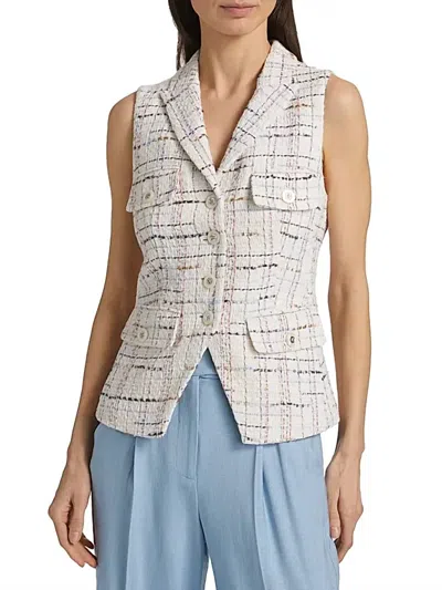 Veronica Beard Benny Tweed Vest In Off White Multi In Neutral