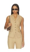 Veronica Beard Benny Single-breasted Vest In Brown