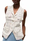 Veronica Beard Benny Vest In Off-white Multi In Multi