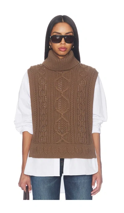 Veronica Beard Bentleigh Merino Wool Vest In Ochre