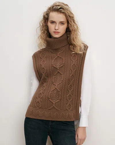 Veronica Beard Bentleigh Merino Wool Vest In Ochre