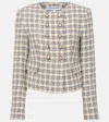 Veronica Beard Bentley Tweed Jacket Ivory Camel In White