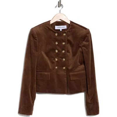 Veronica Beard Bentley Double-breasted Cotton-blend Corduroy Jacket In Brown