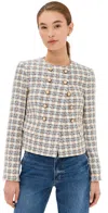 Veronica Beard Bentley Tweed Jacket Ivory Camel In Ivory/camel