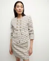 Veronica Beard Bentley Tweed Jacket Ivory Camel In Ivory/camel