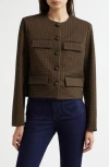 Veronica Beard Berkley Knit Jacket In Acorn/black