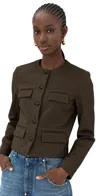 Veronica Beard Berkley Knit Jacket In Acorn/black