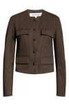 Veronica Beard Berkley Knit Jacket In Acorn/black