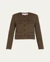 Veronica Beard Berkley Knit Jacket In Acornblack
