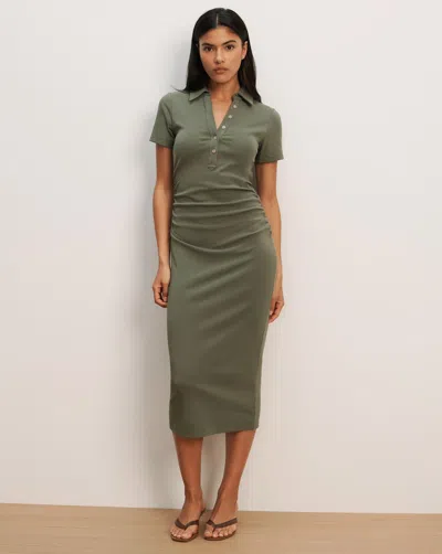 Veronica Beard Besser Polo Midi Dress In Gray