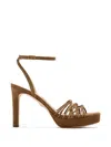 Veronica Beard 100mm Beverlee Suede Platform Sandals In Brown